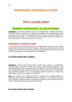 U13 Introduction Historique Au Droit - U13 : INTRODUCTION HISTORIQUE AU ...