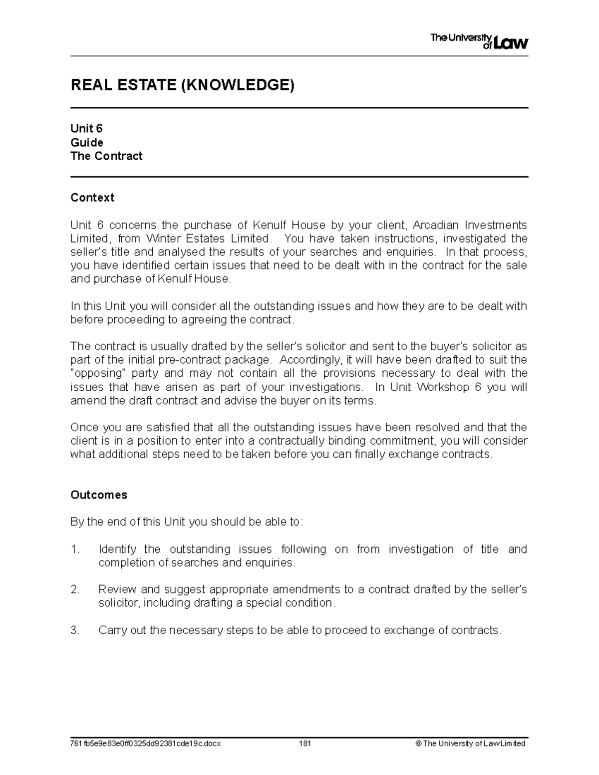 2324 re ws06 ce01 guide - ws6 - REAL ESTATE (KNOWLEDGE) Unit 6 Guide ...