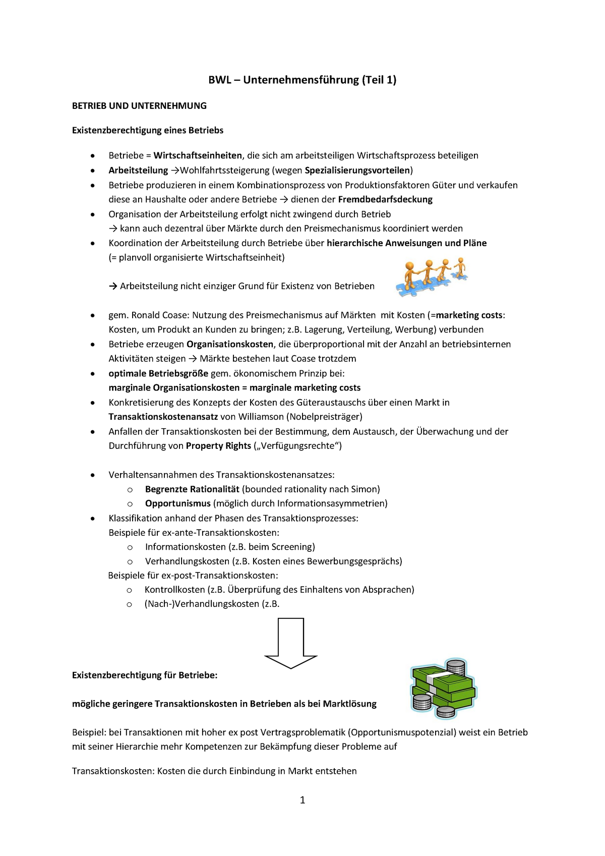 Komplette Digitale Zusammenfassung BWL UI - BWL – Unternehmensführung ...