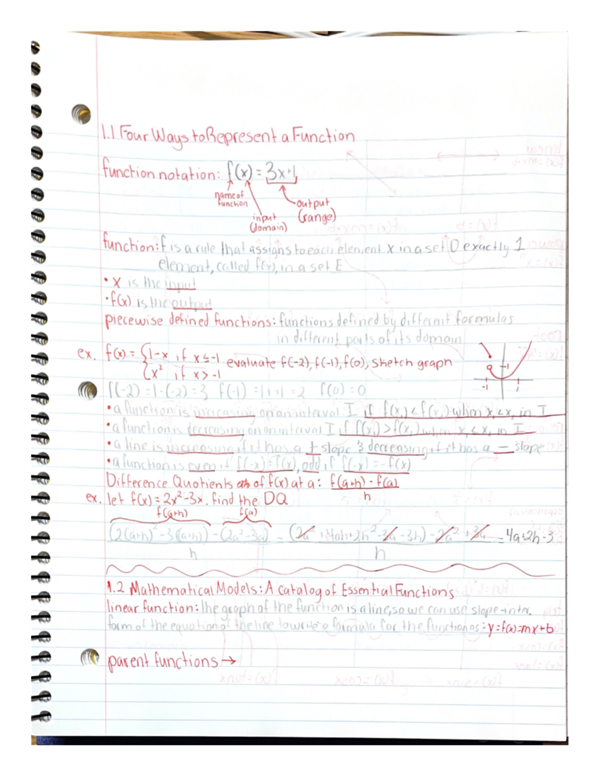 MATH 075 Ch. 1 - Study Guide/summary Of Chapter 1 Of Calculus: Early ...