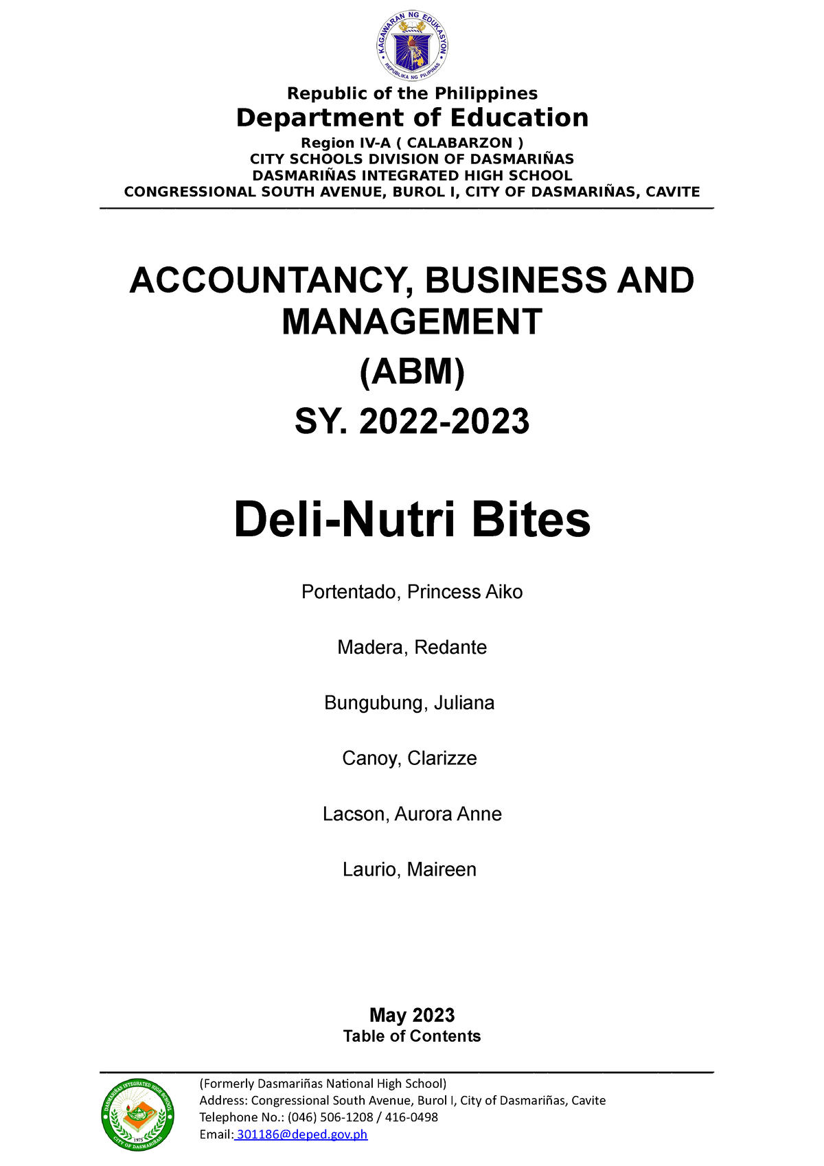 department of education business plan