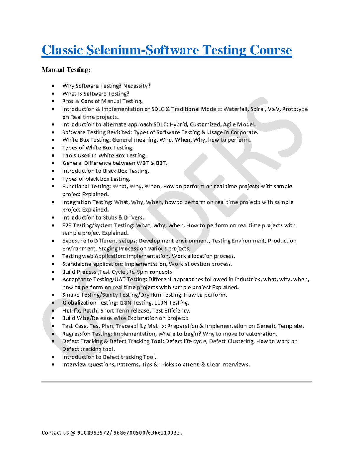 Software Testing - • Introduction & Implementation of SDLC ...