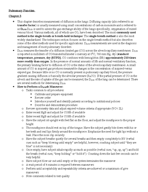 PFT test 2 part 2 - These are my notes from the chapters that are ...