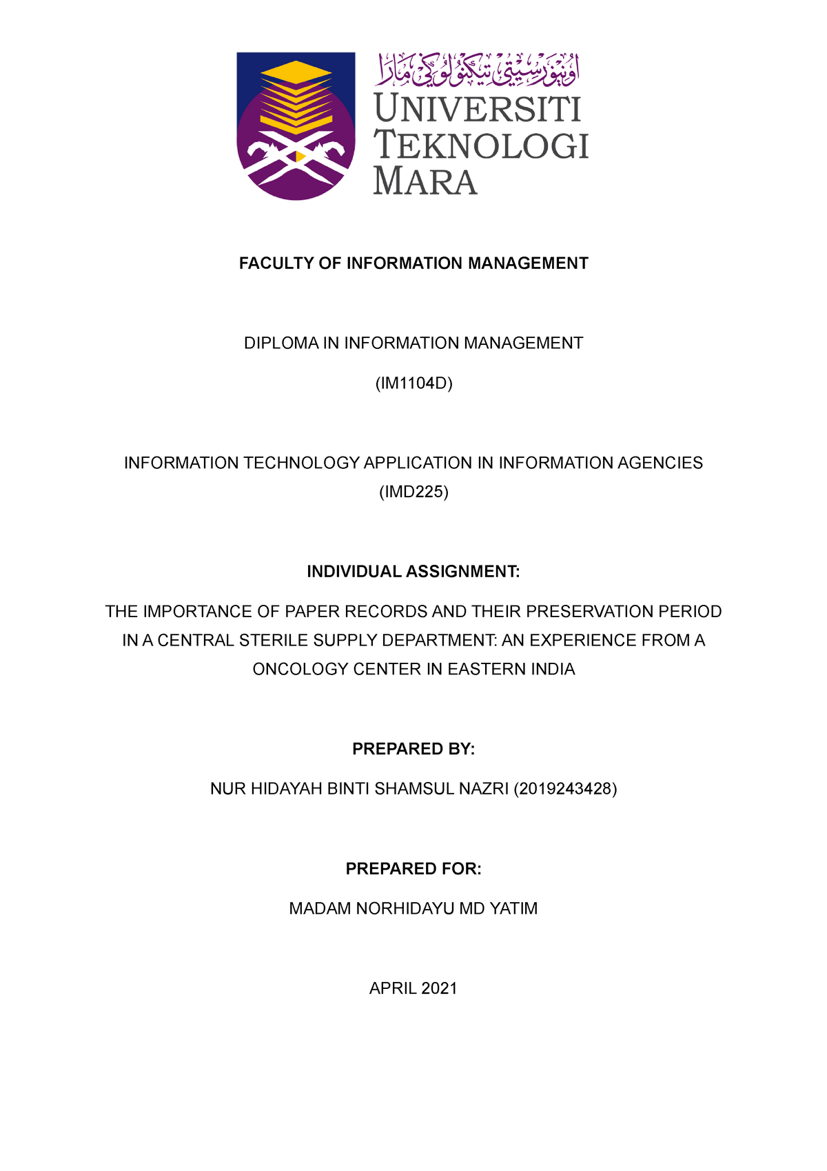 technology application review and demonstration assignment