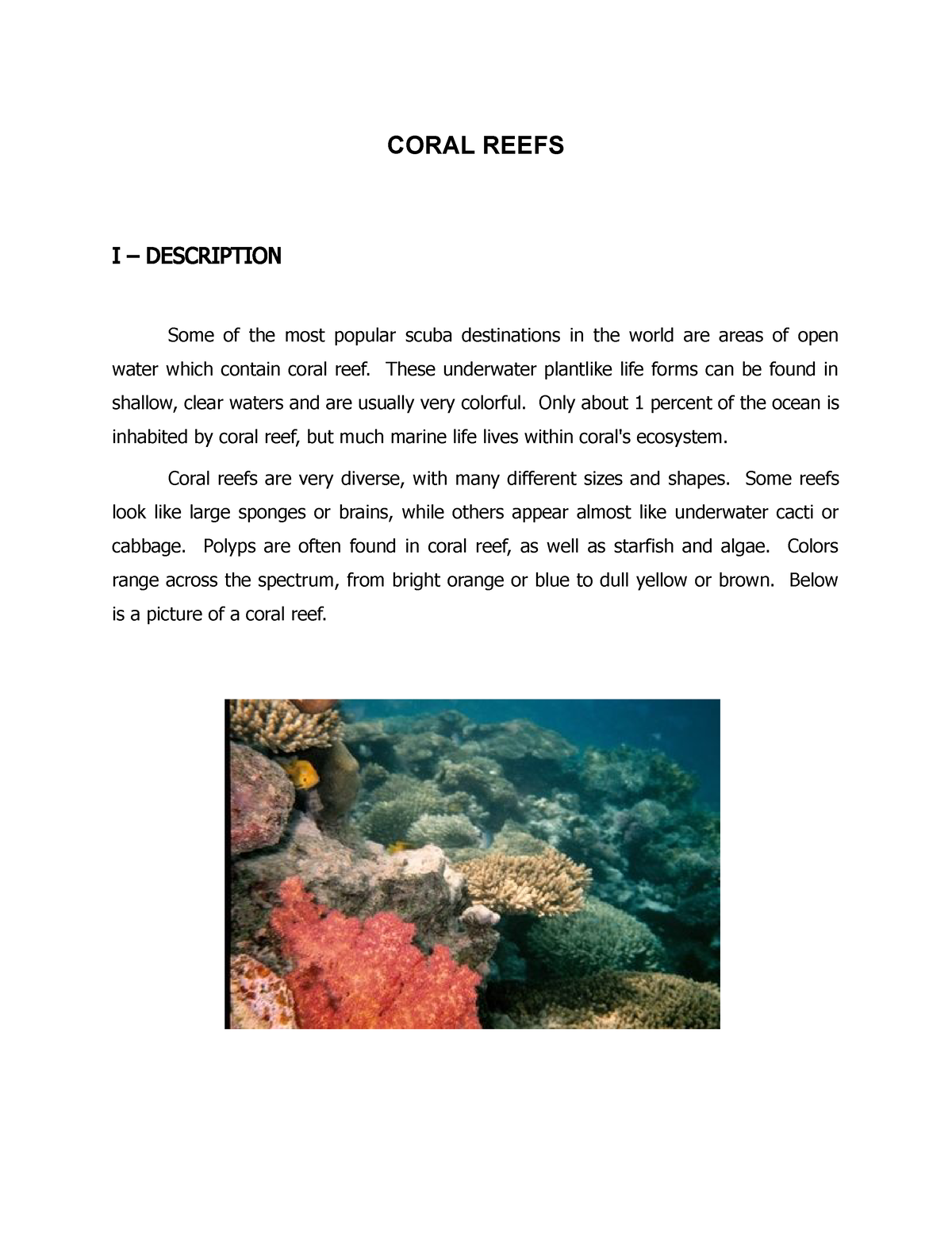 How are coral reefs formed?