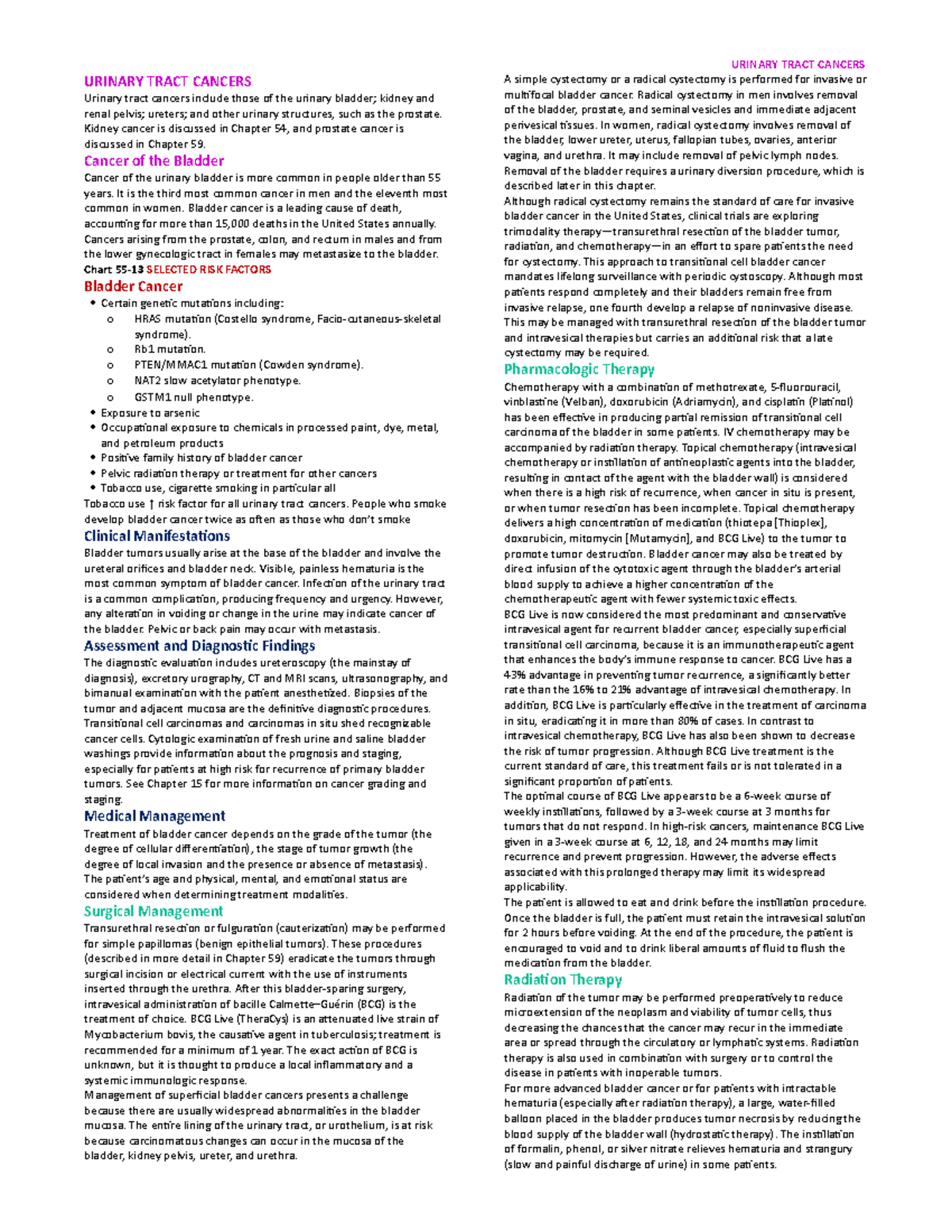 Urinary Tract Cancers - Study material on GU cancer - URINARY TRACT ...