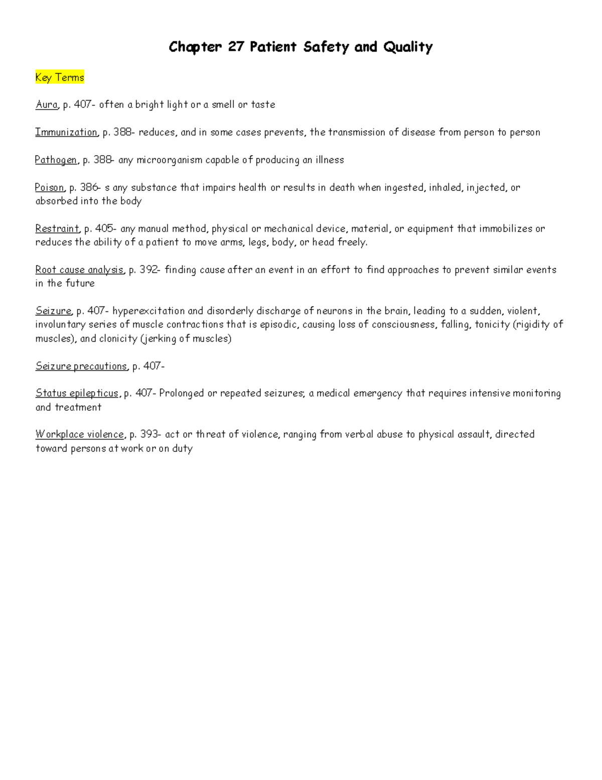 Chapter 27 Patient Safety and Quality Chapter 27 Patient Safety and