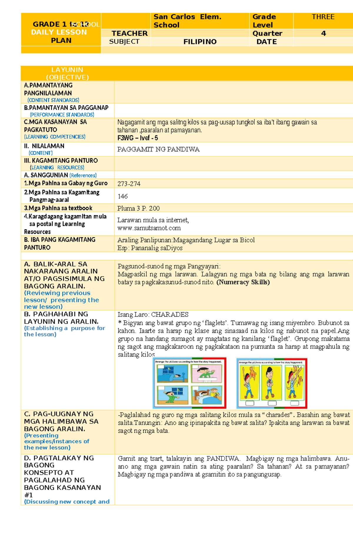 Filipino 3 COT 2 - NOTHING FURTHER - GRADE 1 to 12 DAILY LESSON PLAN ...