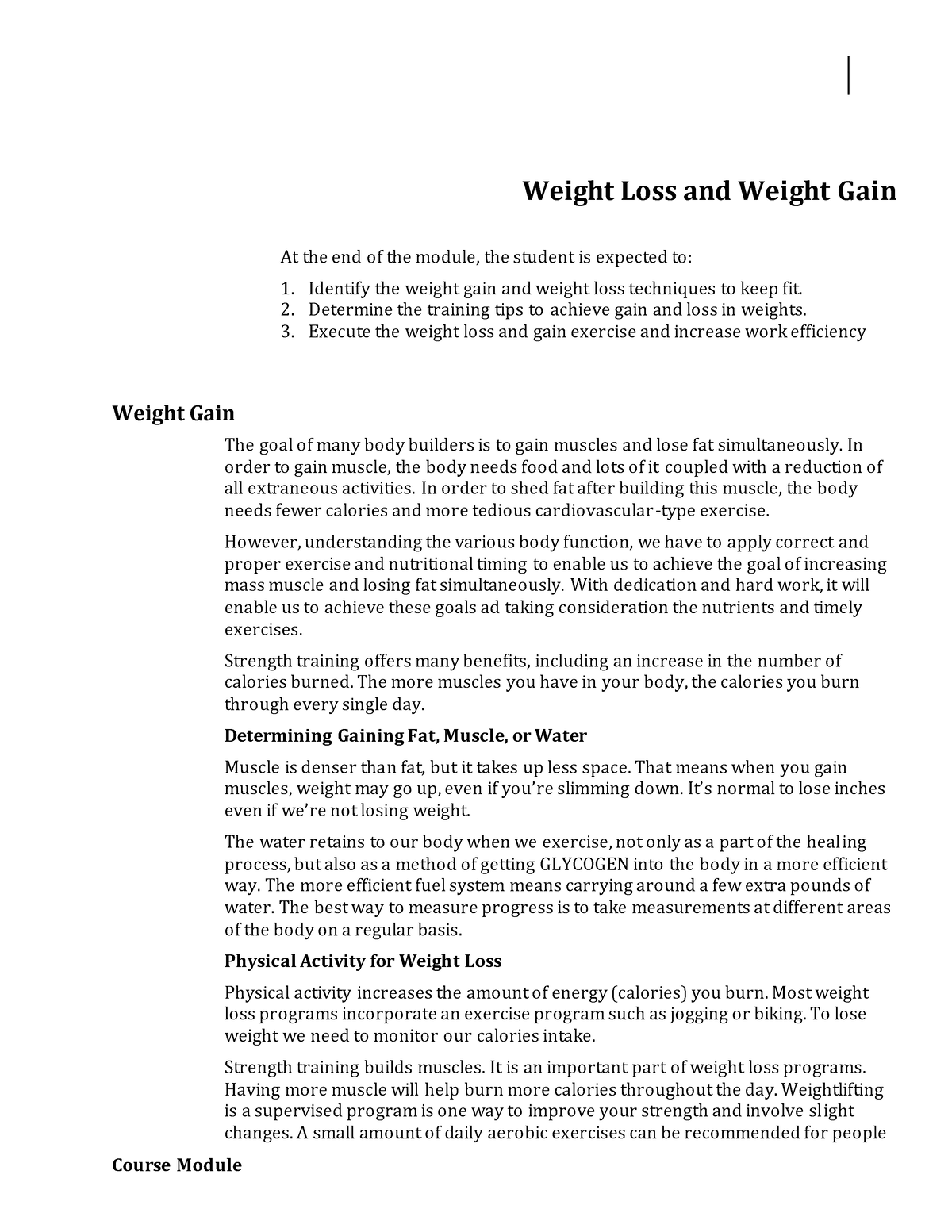 exercise 9 8 case study #1 weight loss