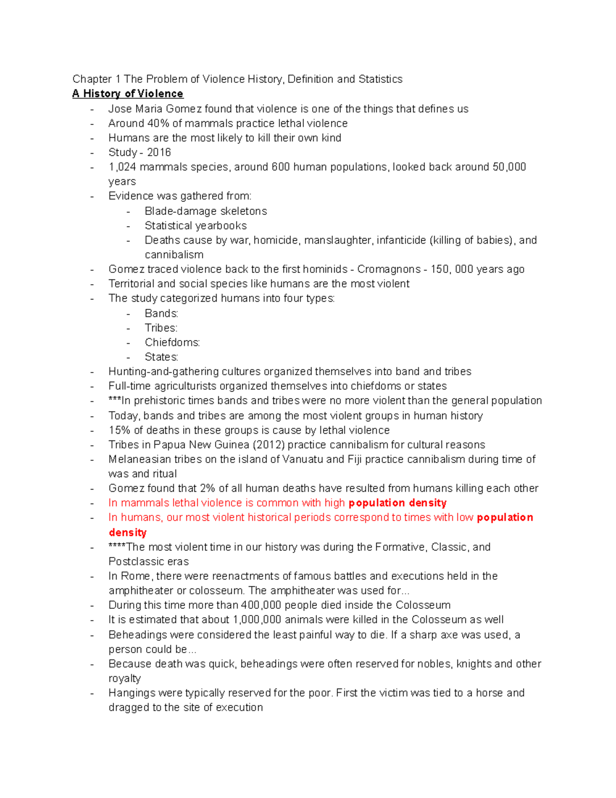 Psy 3090 lecture psy 3090 Chapter 1 The Problem of Violence History
