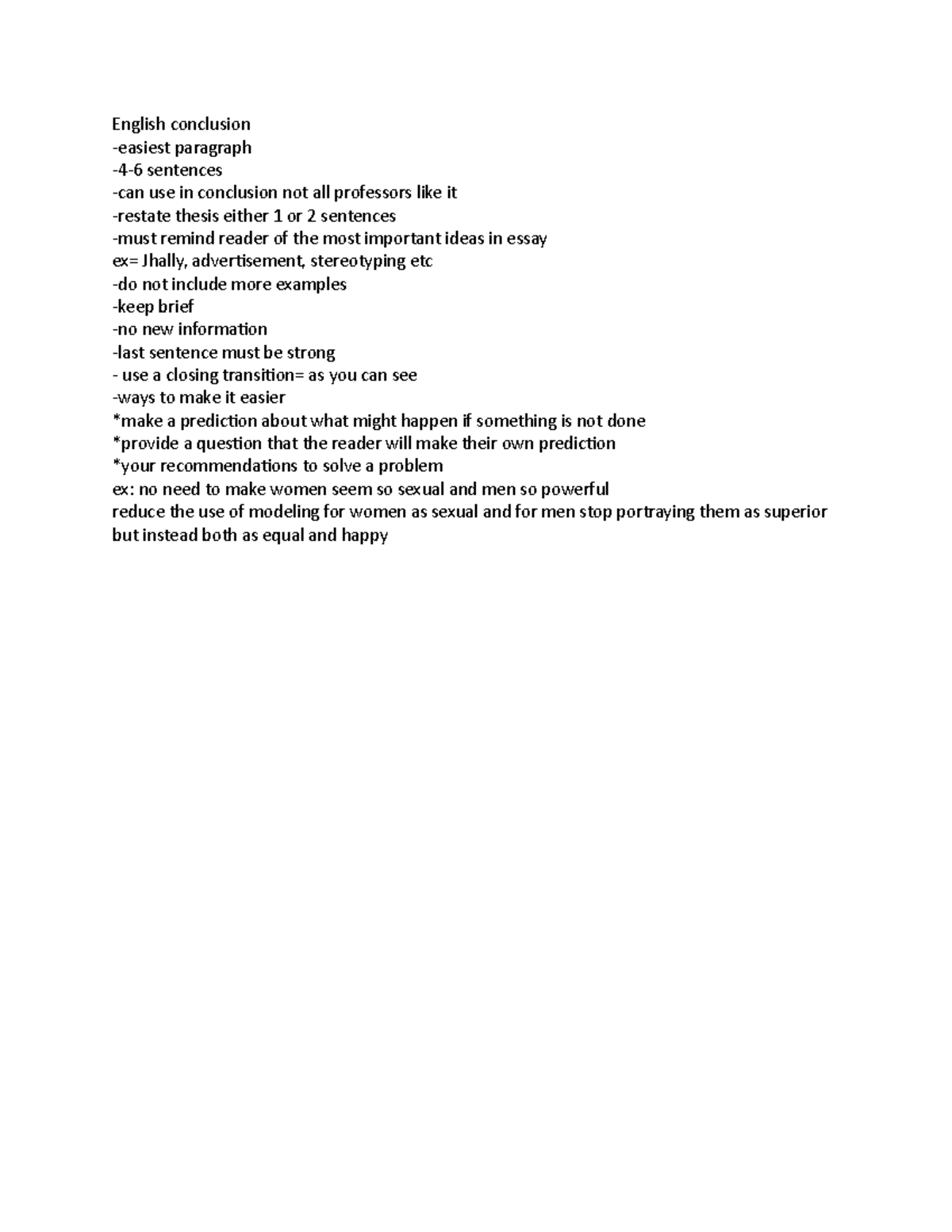 conclusion notes - Studocu
