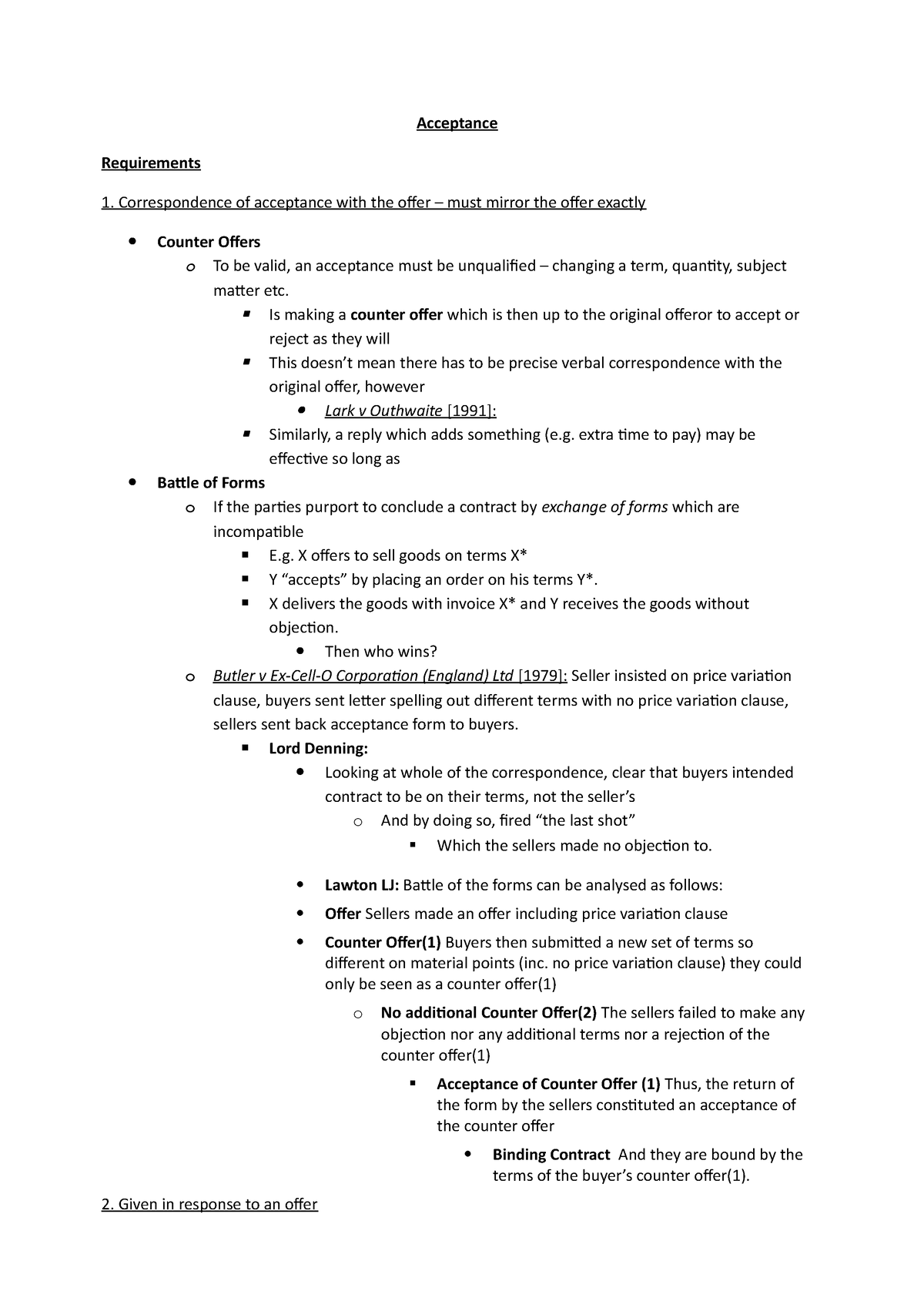 What Constitutes Acceptance 2011 Acceptance Requirements 