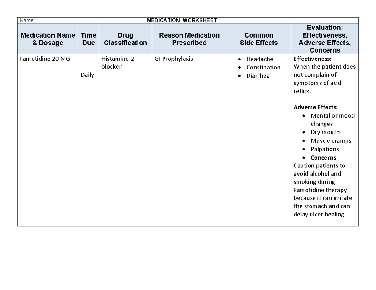 student-example-medication-summary-1-name-medication-worksheet