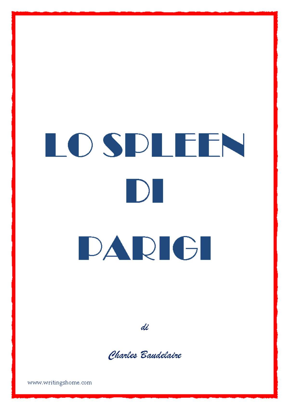 Baudelaire spleen di parigi Studocu
