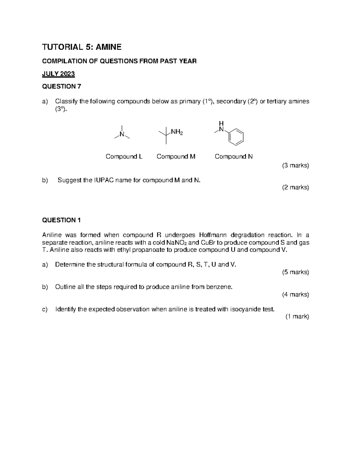Tutorial 5 Amine 240624 145350 - TUTORIAL 5 : AMINE COMPILATION OF ...