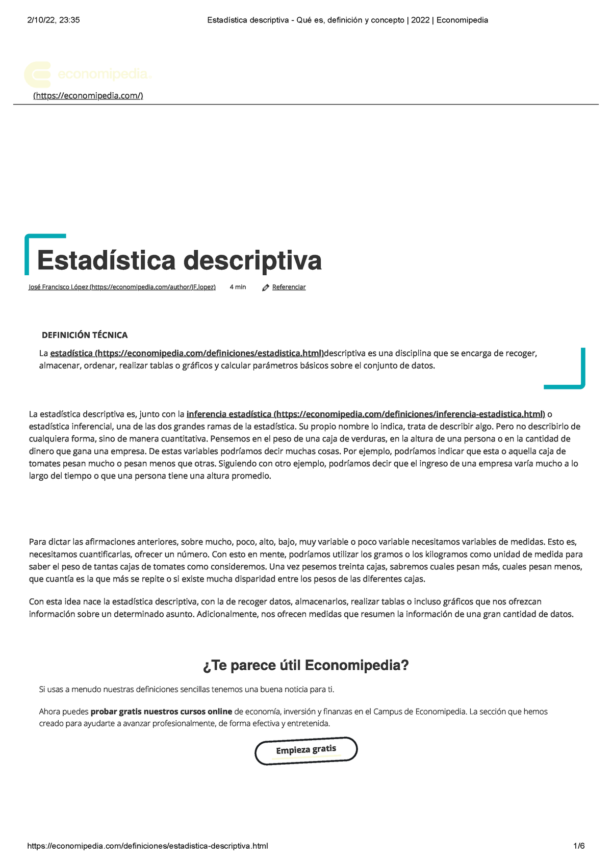 Estadística Descriptiva Qué Es Definición Y Concepto 2022 Economipedia Practicum Data 5357