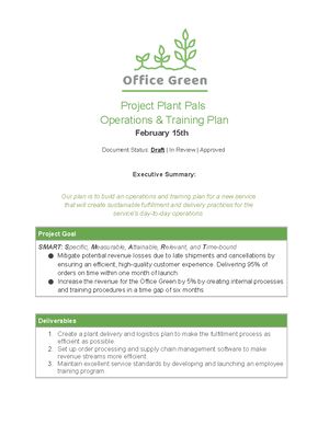 Risk Management Plan - Operations & Training Risk Management Plan ...
