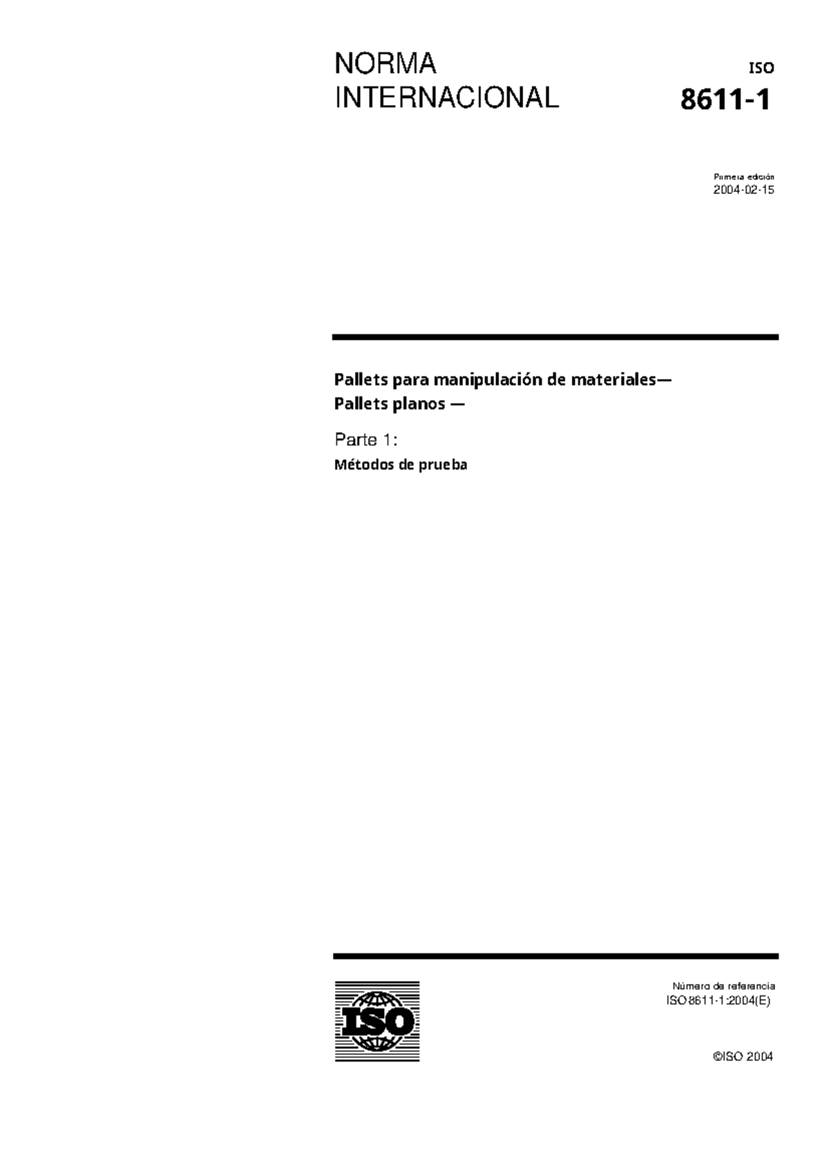 ISO 8611 1 - NORMA INTERNACIONAL ISO 8611- Primera edición 2004-02 ...