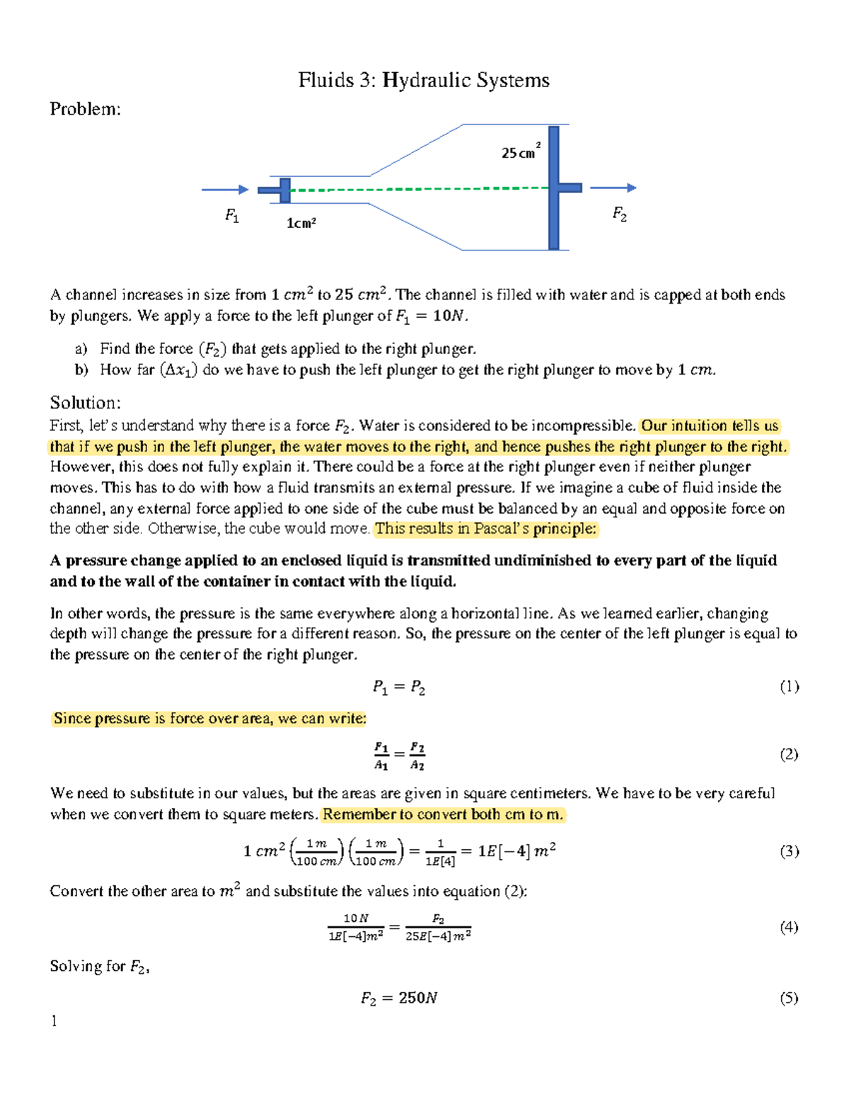 3 FluidsHydraulics final Fluids 3 Hydraulic Systems Problem A