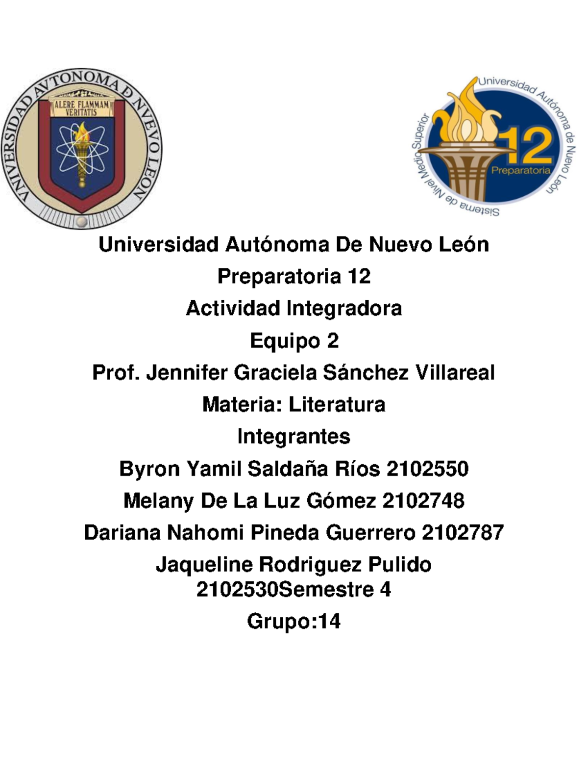 Act Int Etapa 1 Lit Equipo 2 - Universidad Autónoma De Nuevo León ...