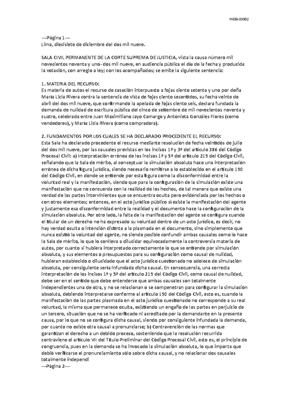 Civil-03062 (4 sentencia - ‐‐‐Página 1‐‐‐ Lima, diecisiete de diciembre ...