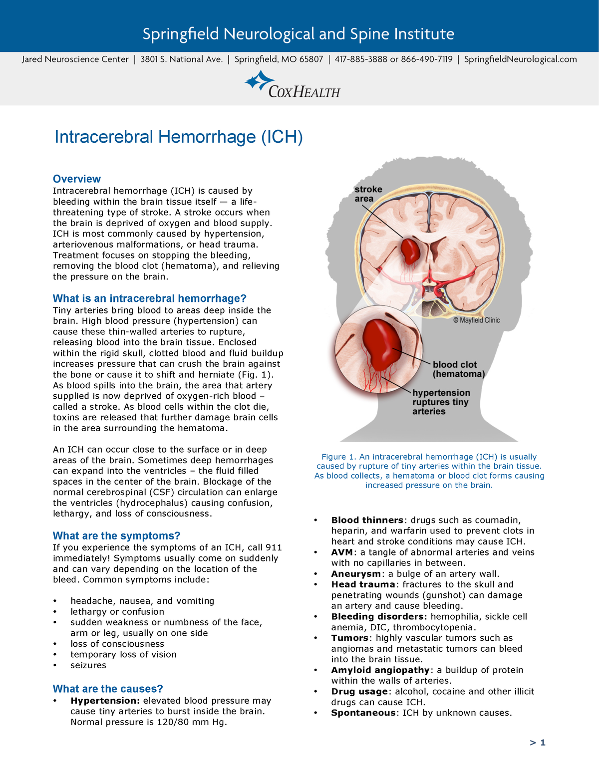 Ich - Study Hard - > 1 Overview Intracerebral Hemorrhage (ich) Is 