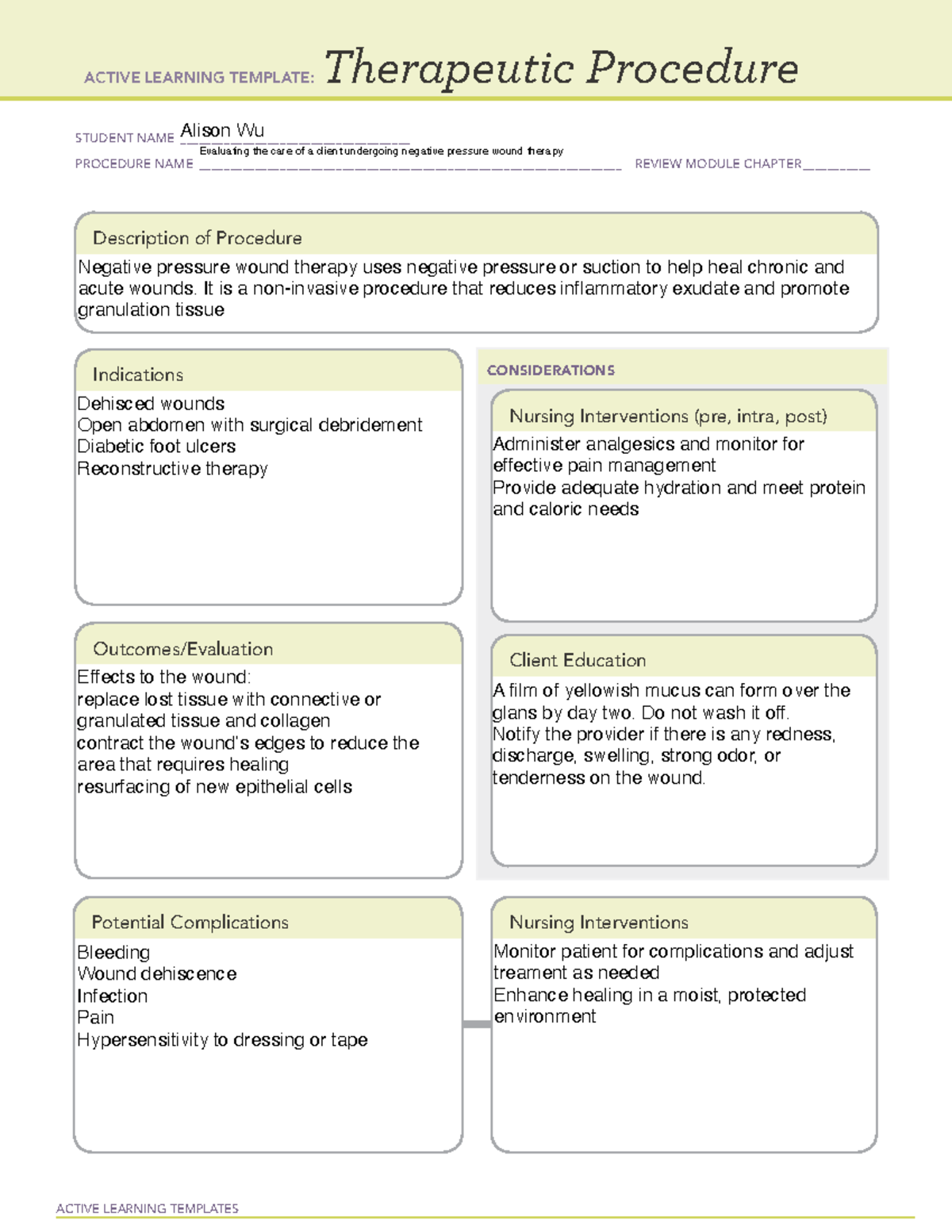 Negative pressure wound therapy - NURS8022 - ACTIVE LEARNING TEMPLATES ...