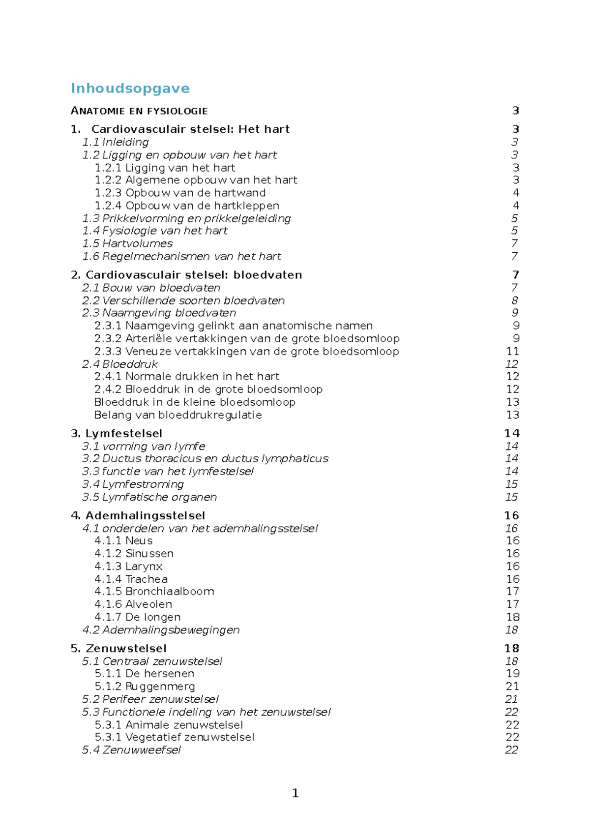 Summary Anatomie En Fysiologie: Een Inleiding - Inhoudsopgave ANATOMIE ...