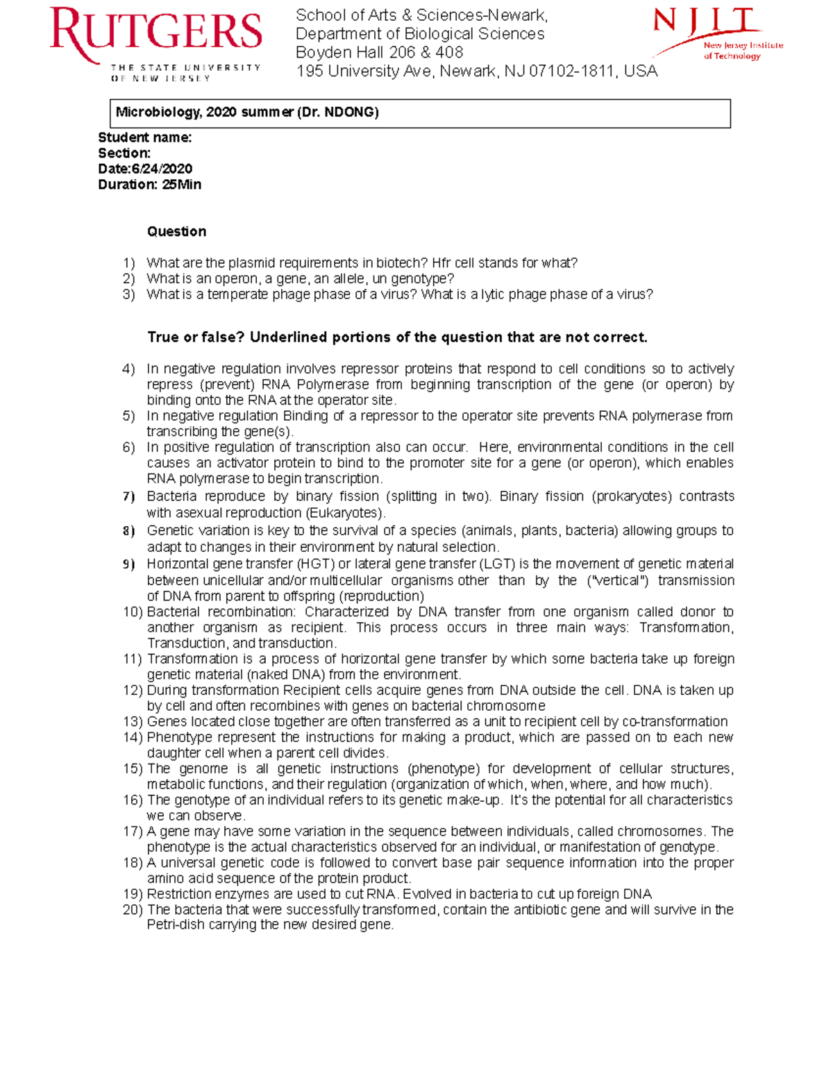 235 Microbiology 5 - micro practice assignments to learn - Student name ...