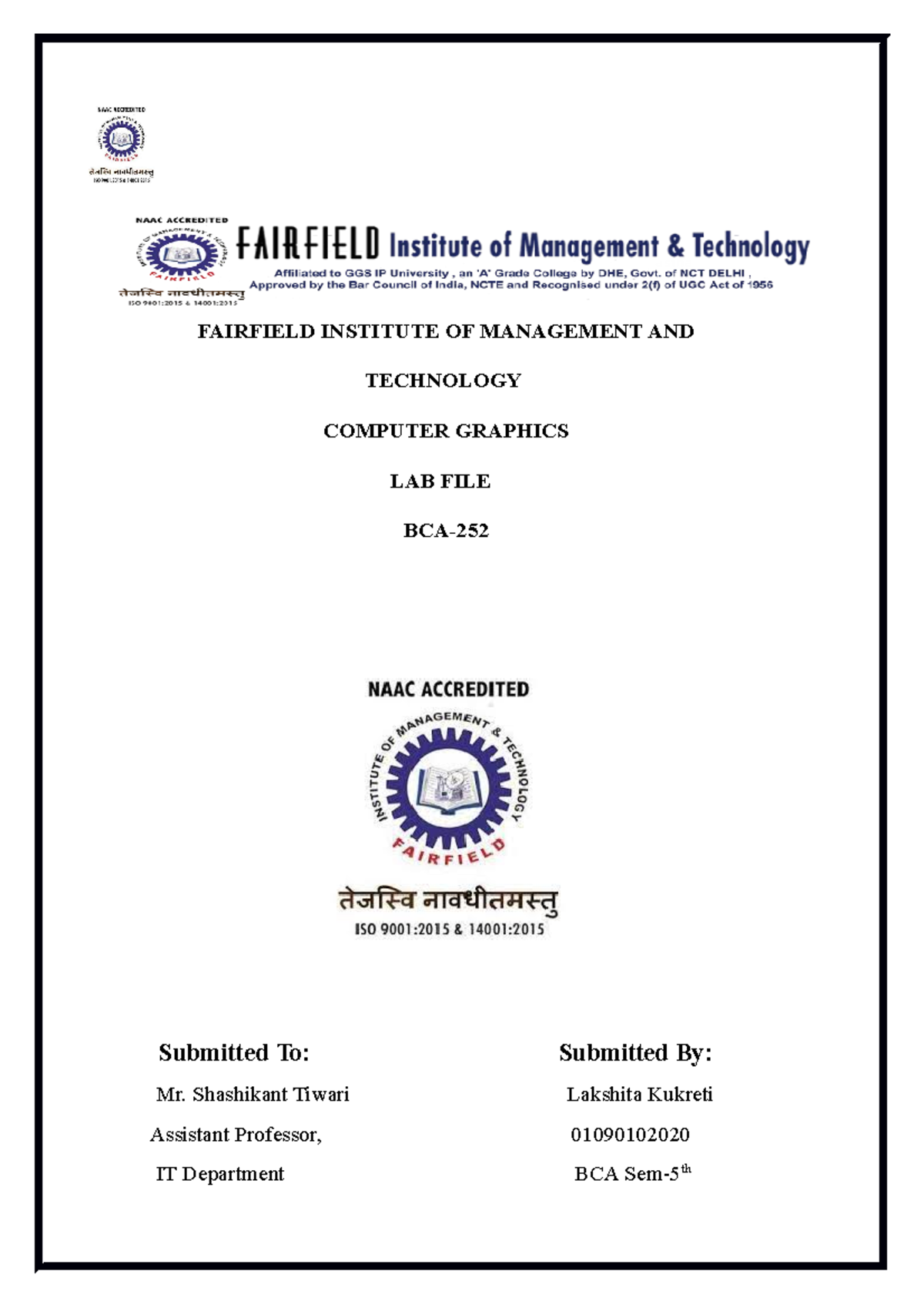 Computer Graphics LAB FILE - Copy - FAIRFIELD INSTITUTE OF MANAGEMENT ...