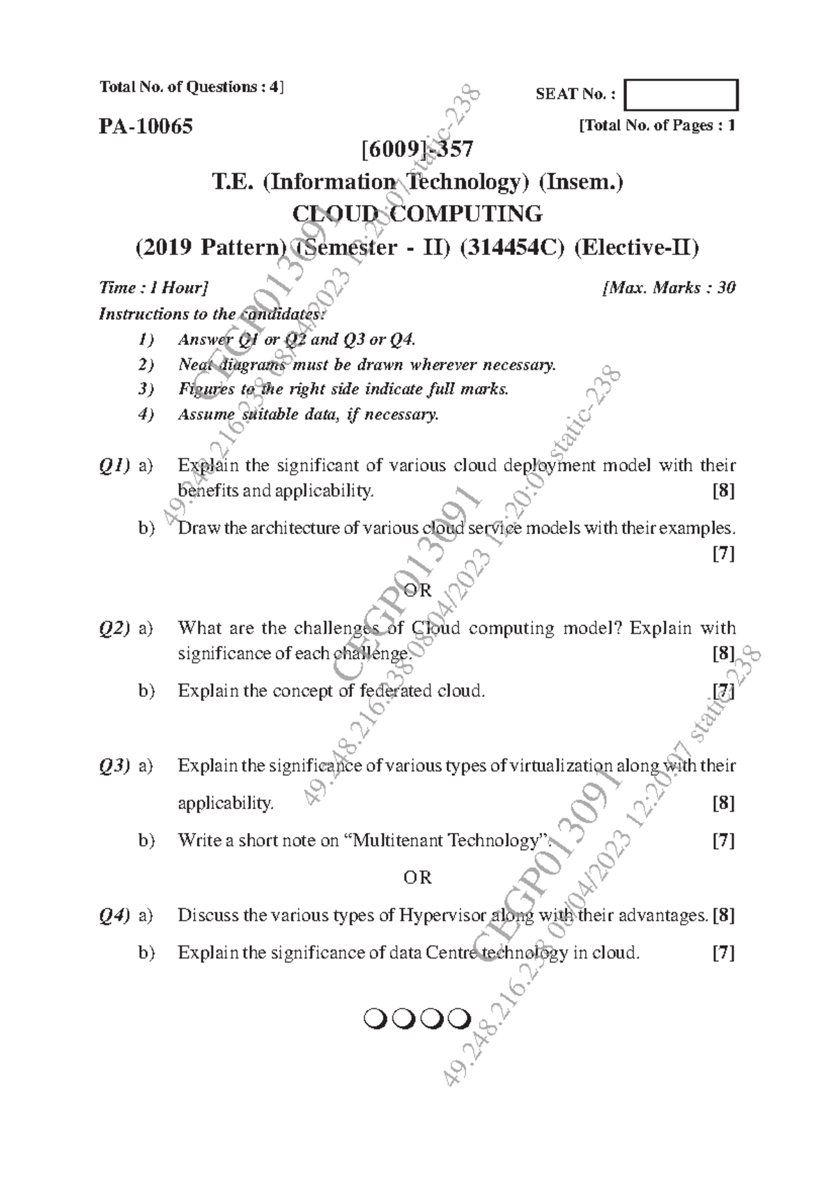 Feb - 2023 - Nov Dec 2023 - These are Cloud Computing Question Papers ...