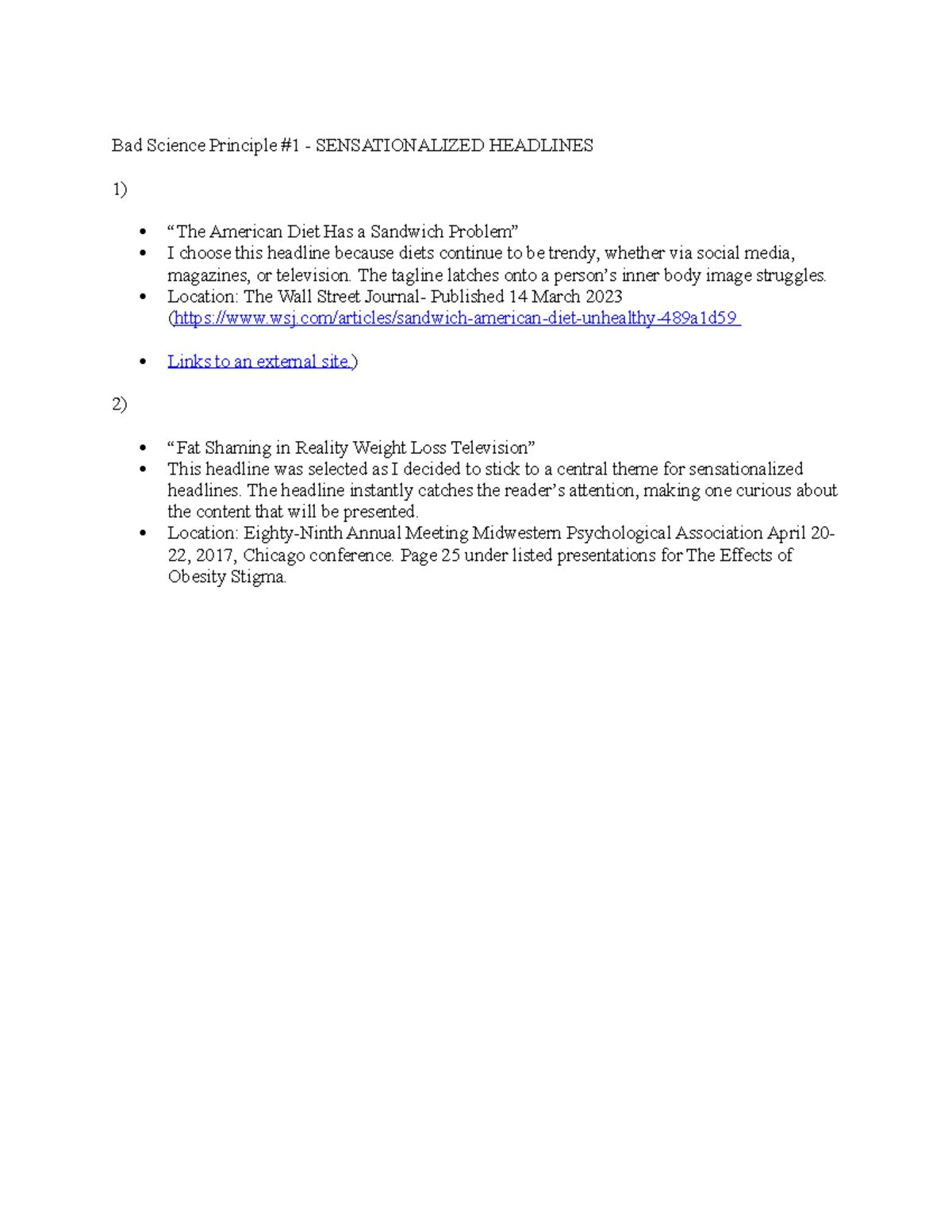 Bad Science Principle The tagline latches onto a person’s inner body