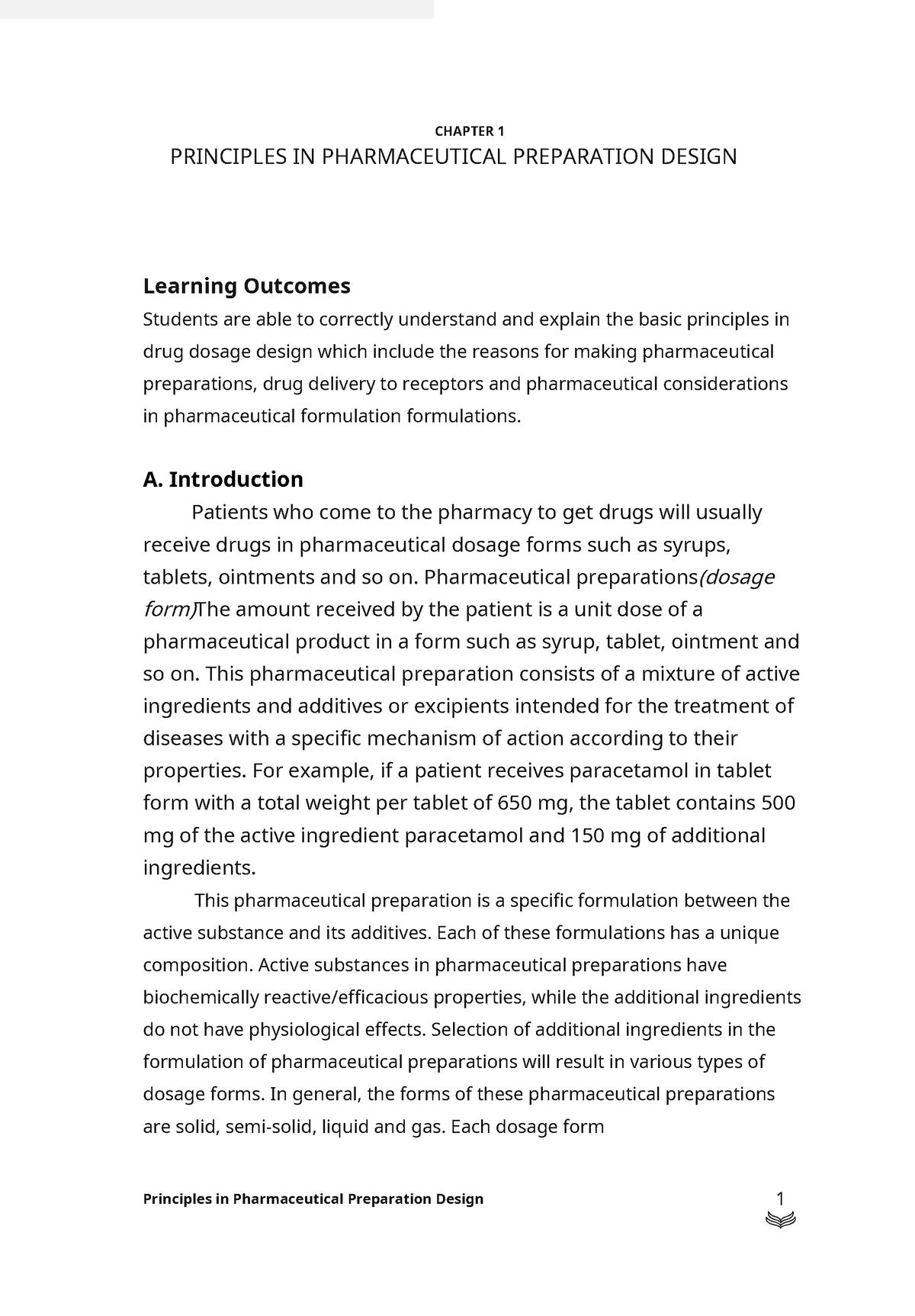 Environmental Science Ch. - CHAPTER 1 PRINCIPLES IN PHARMACEUTICAL ...