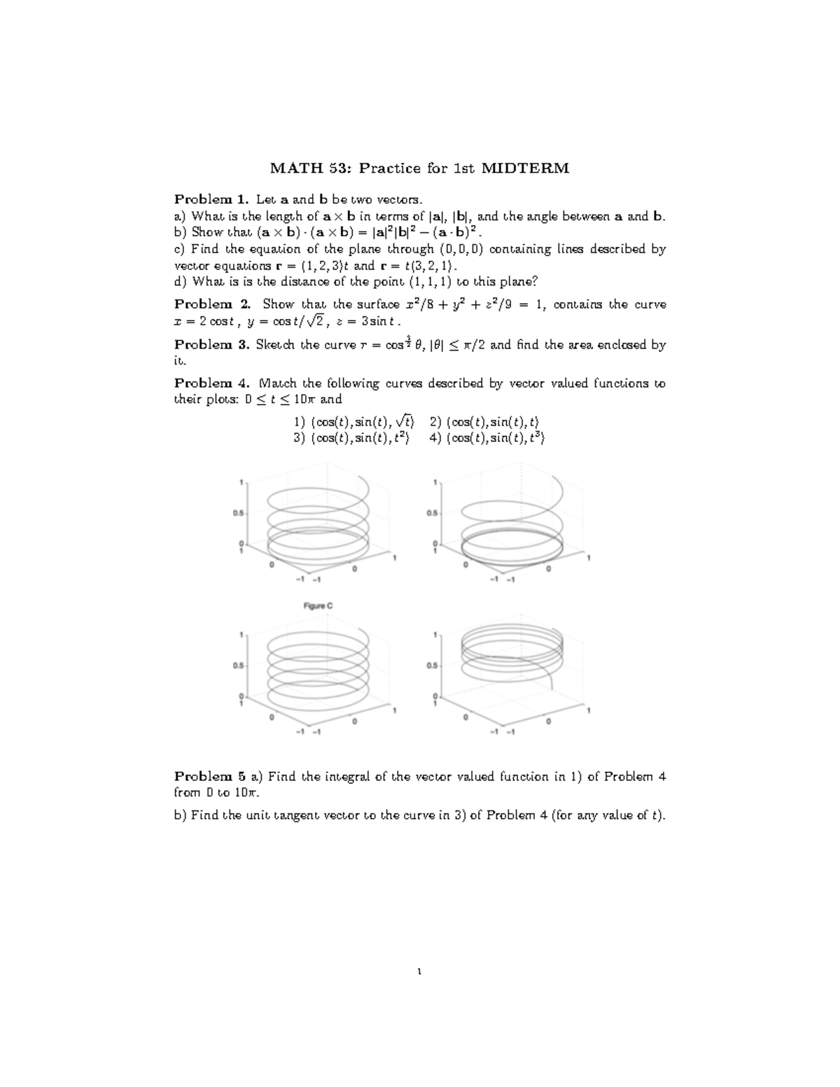 Pexam 1 - practice midterm 1 - MATH 53: Practice for 1st MIDTERM ...