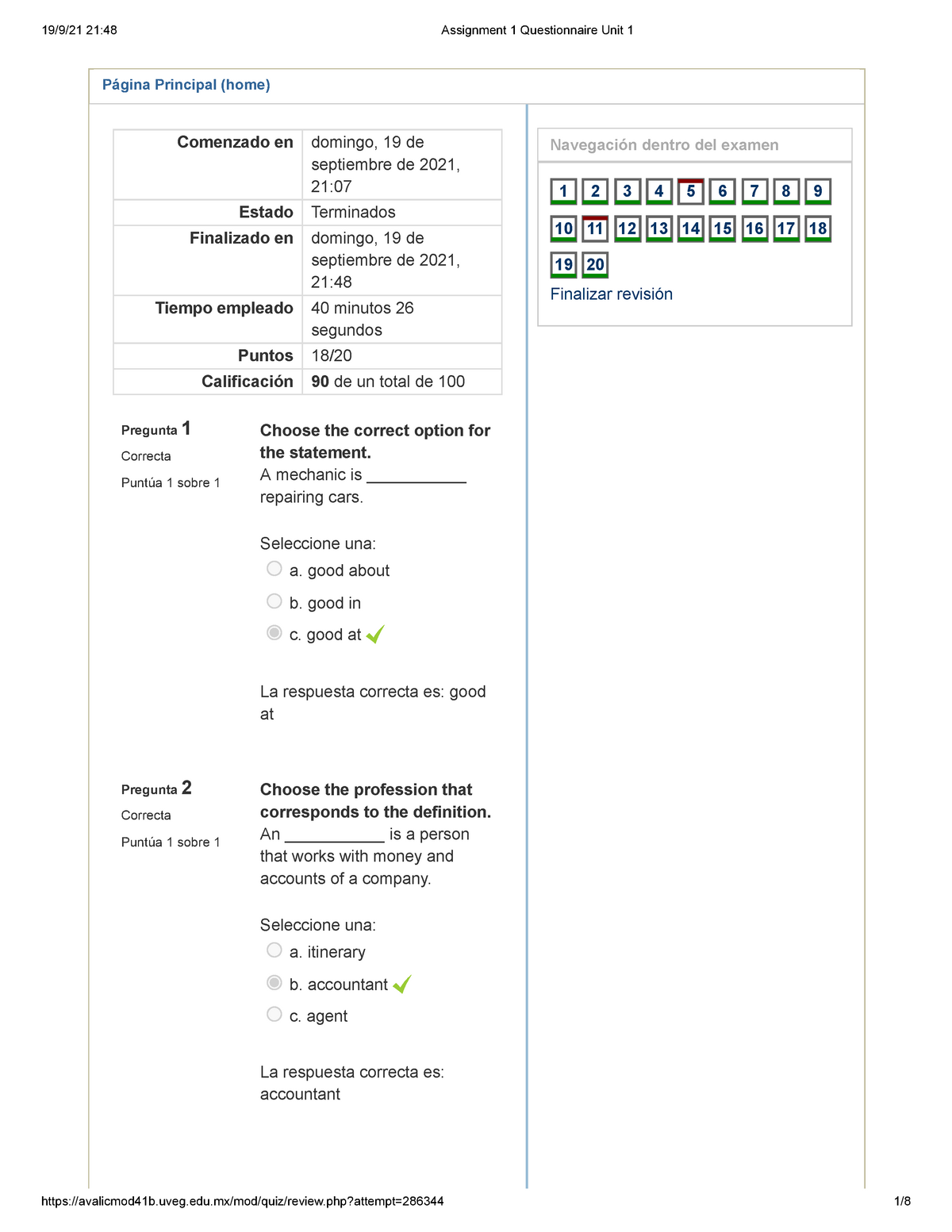 assignment 1 questionnaire unit 1 uveg