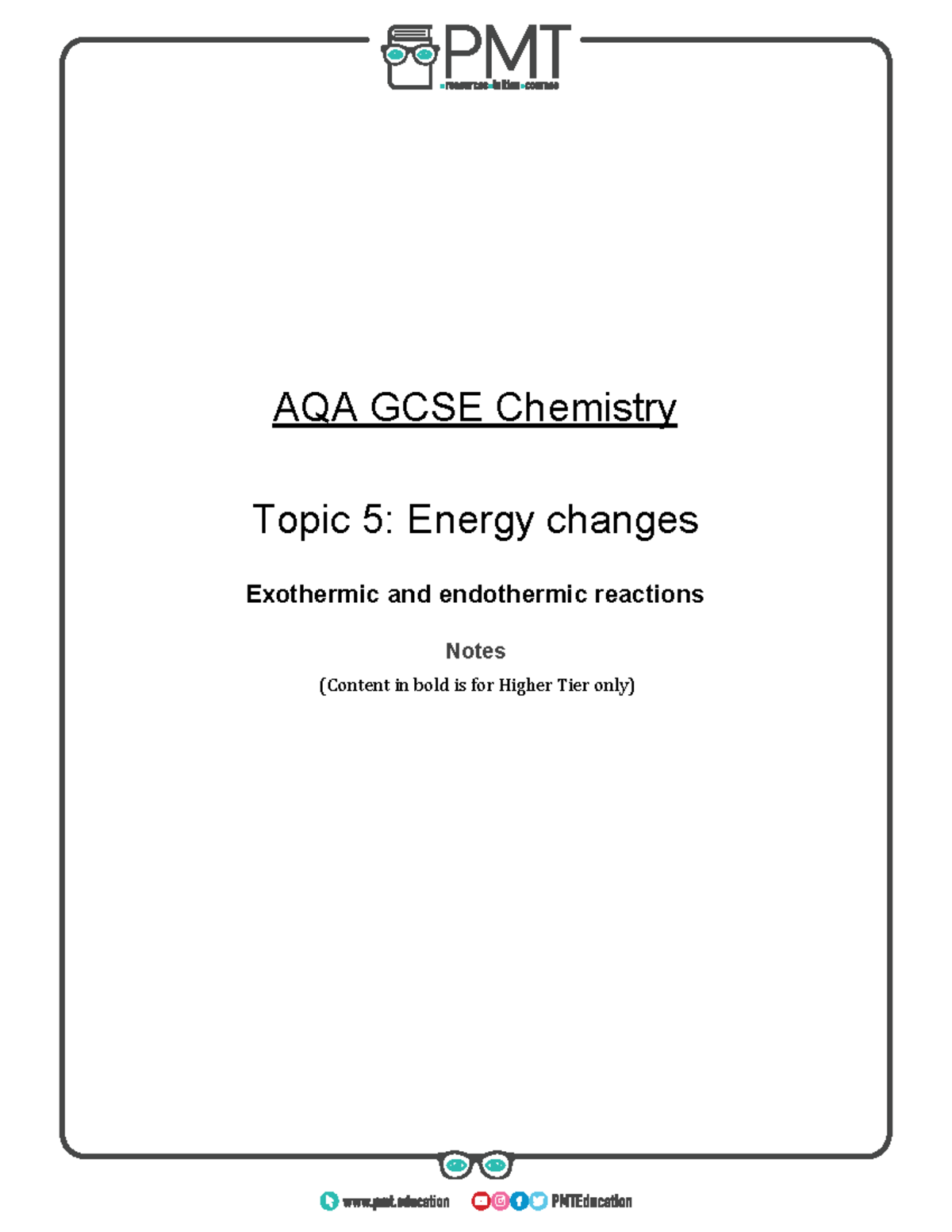 5.1. Exothermic and endothermic reactions - AQA GCSE Chemistry Topic 5 ...