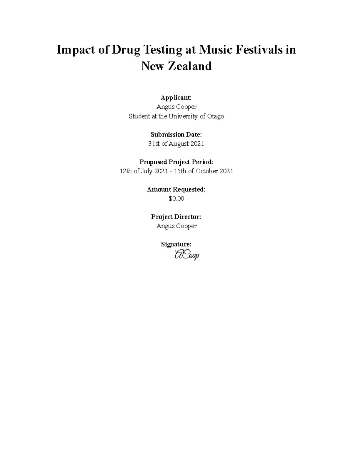 ENGL228 Proposal Surv206 Impact Of Drug Testing At Music Festivals