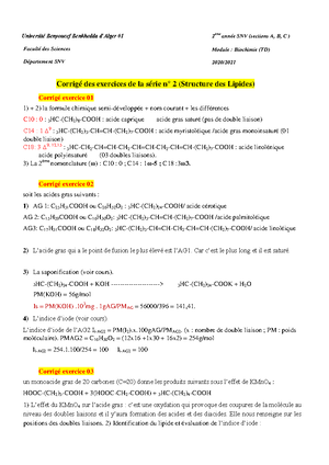 TD Structure Des Lipides[ 12134 ] - UNIVERSITE FERHAT ABBAS FACULTE DE ...