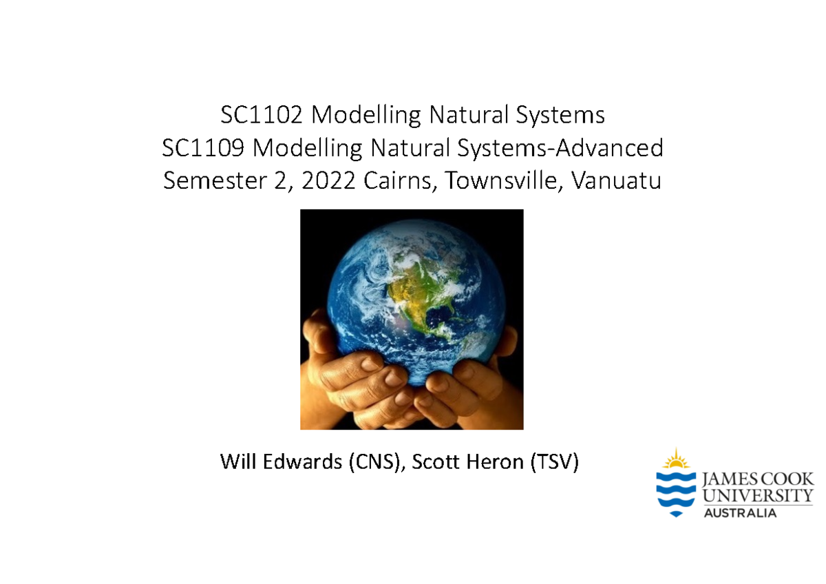 SC1102 9-2022 intro lec - SC1102 Modelling Natural Systems SC1109 ...