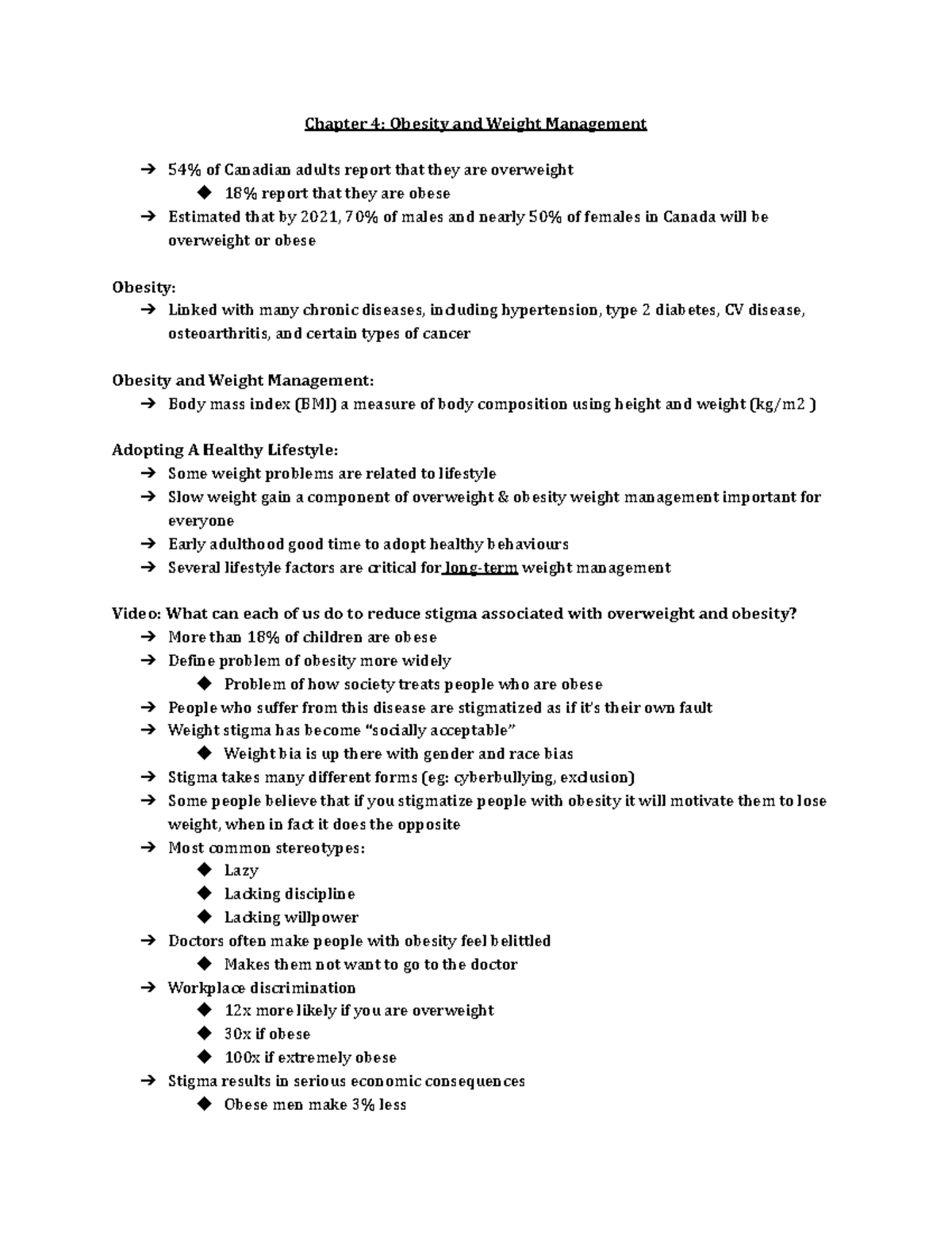 Lecture 6 Obesity and Weight Management Chapter 4 Obesity and Weight
