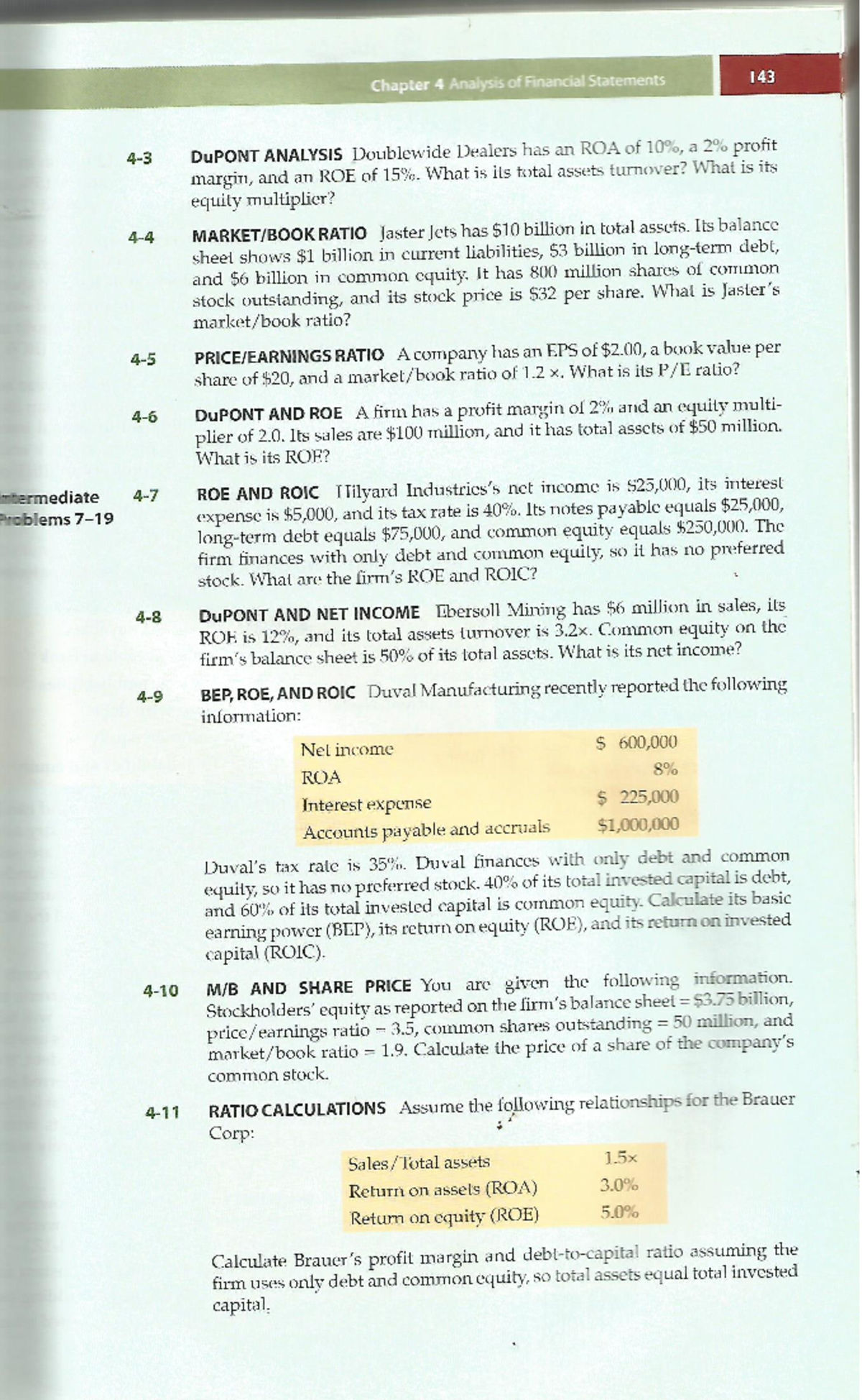 Chapter 4 exercises page 2 - Chapter 4 Analysis of Financial Statements ...
