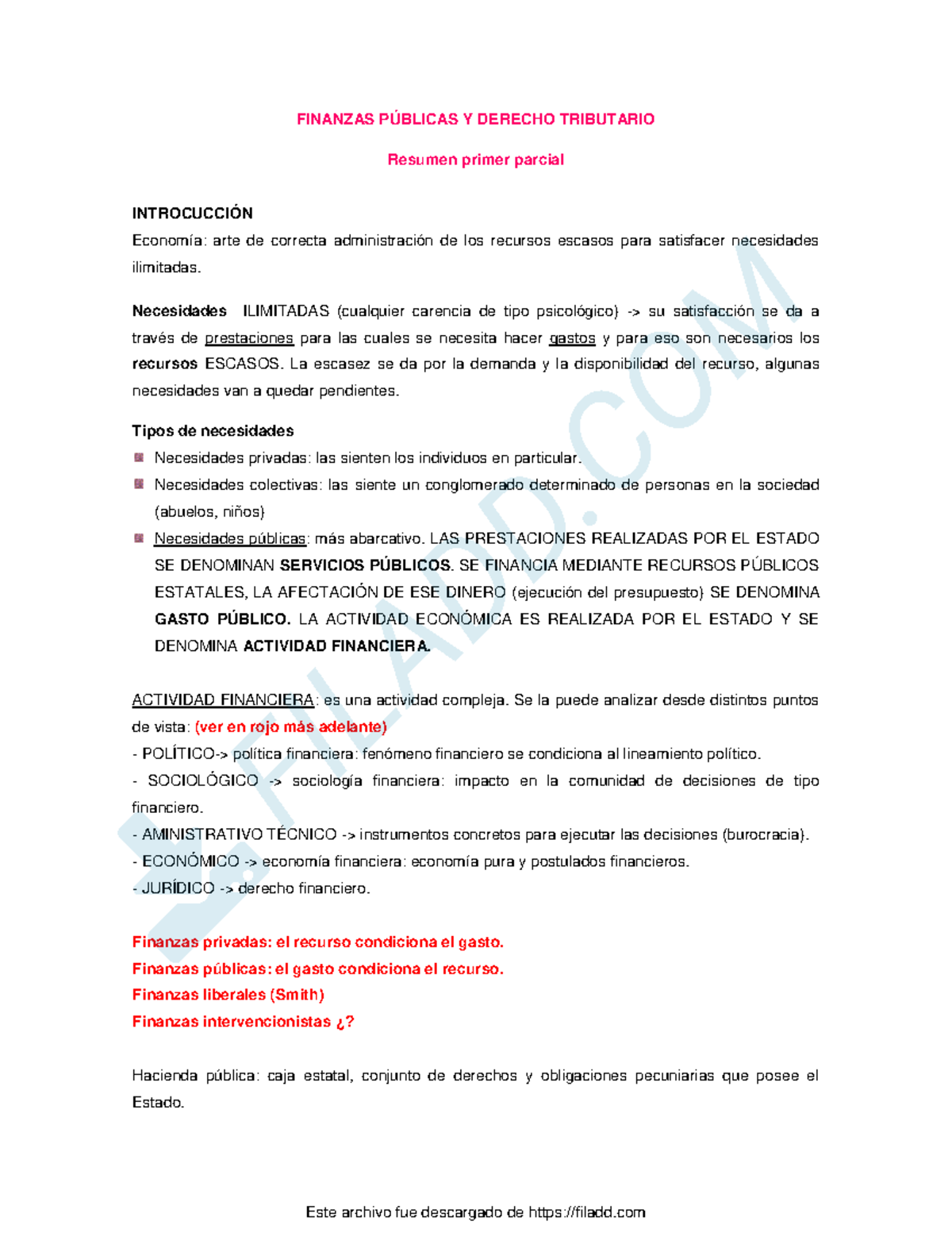 Tributario - Primer Parcial - FINANZAS PÚBLICAS Y DERECHO TRIBUTARIO ...