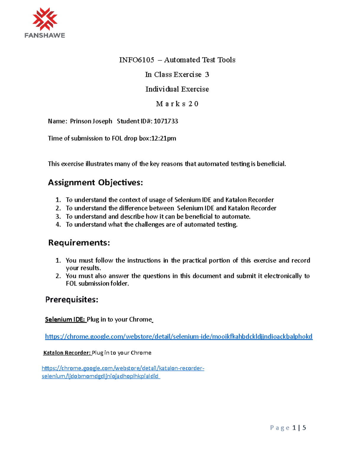 INFO6105 In Class Exercise #3 - INFO6105 – Automated Test Tools In ...