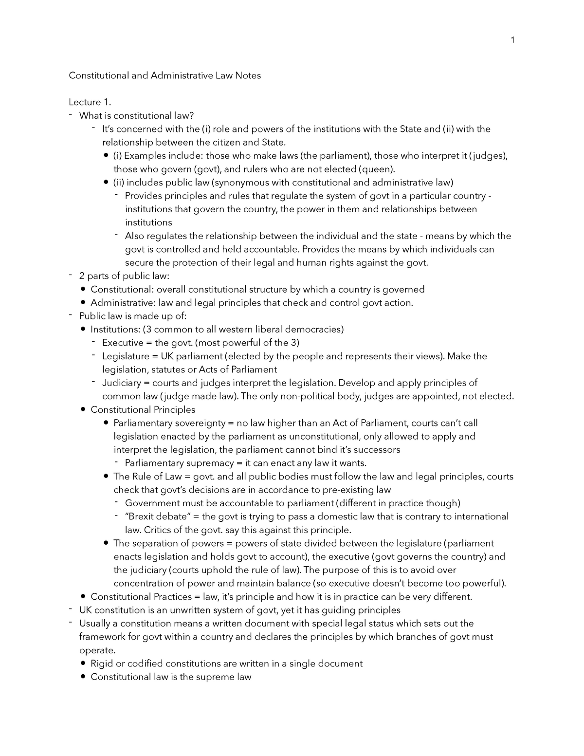 Const And Admin Ch.1-2 - Constitutional And Administrative Law Notes ...