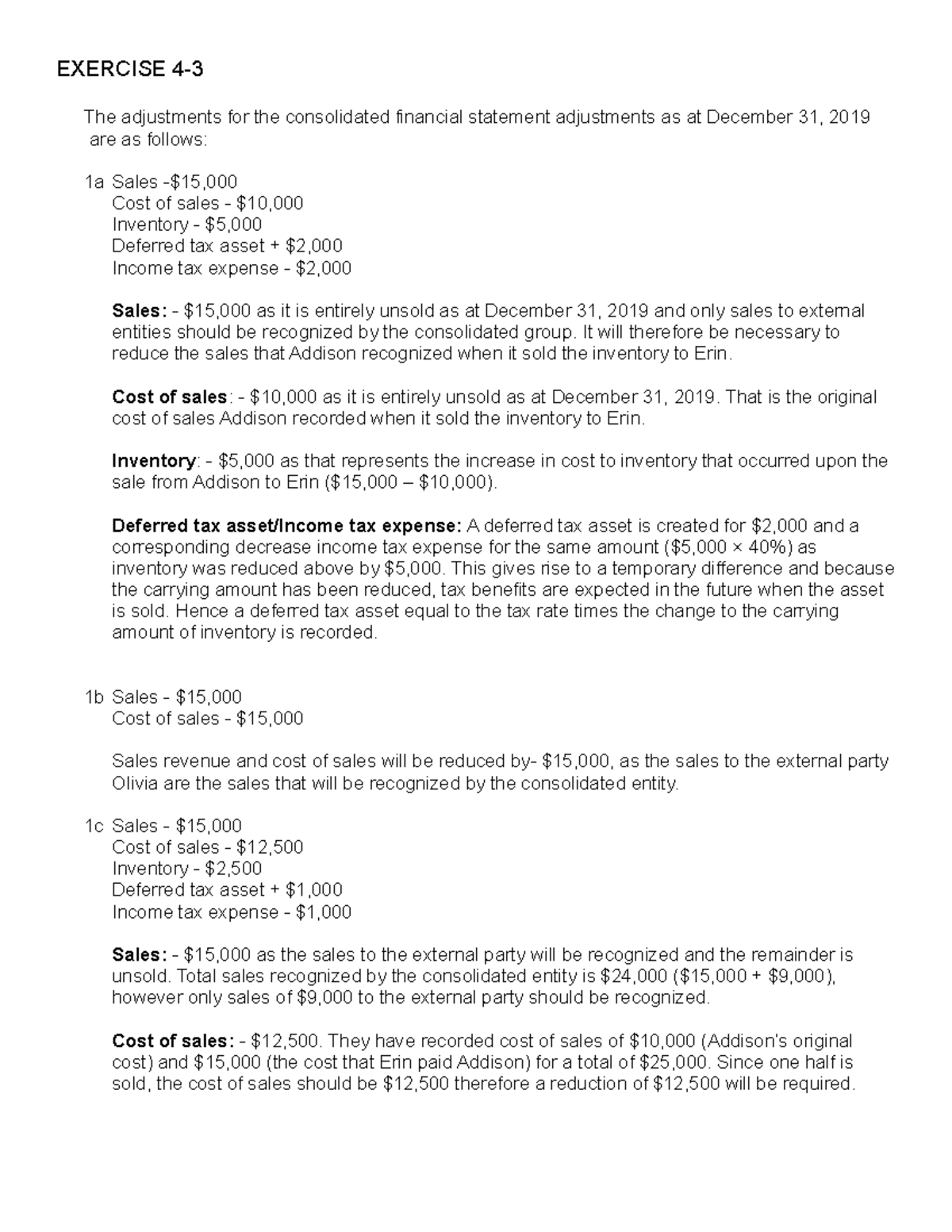 Chapter 4 - Lectures Notes - EXERCISE 4- The Adjustments For The ...