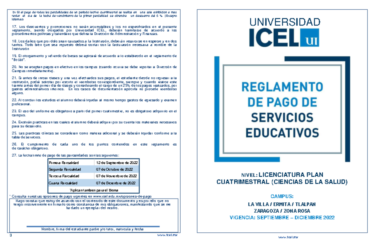 Reglamento licenciatura salud cdmx Hago constar que estoy de acuerdo