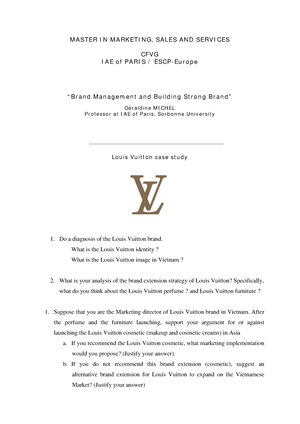 PDF) The Marketing Plan for Louis Vuitton's Entry into the Market