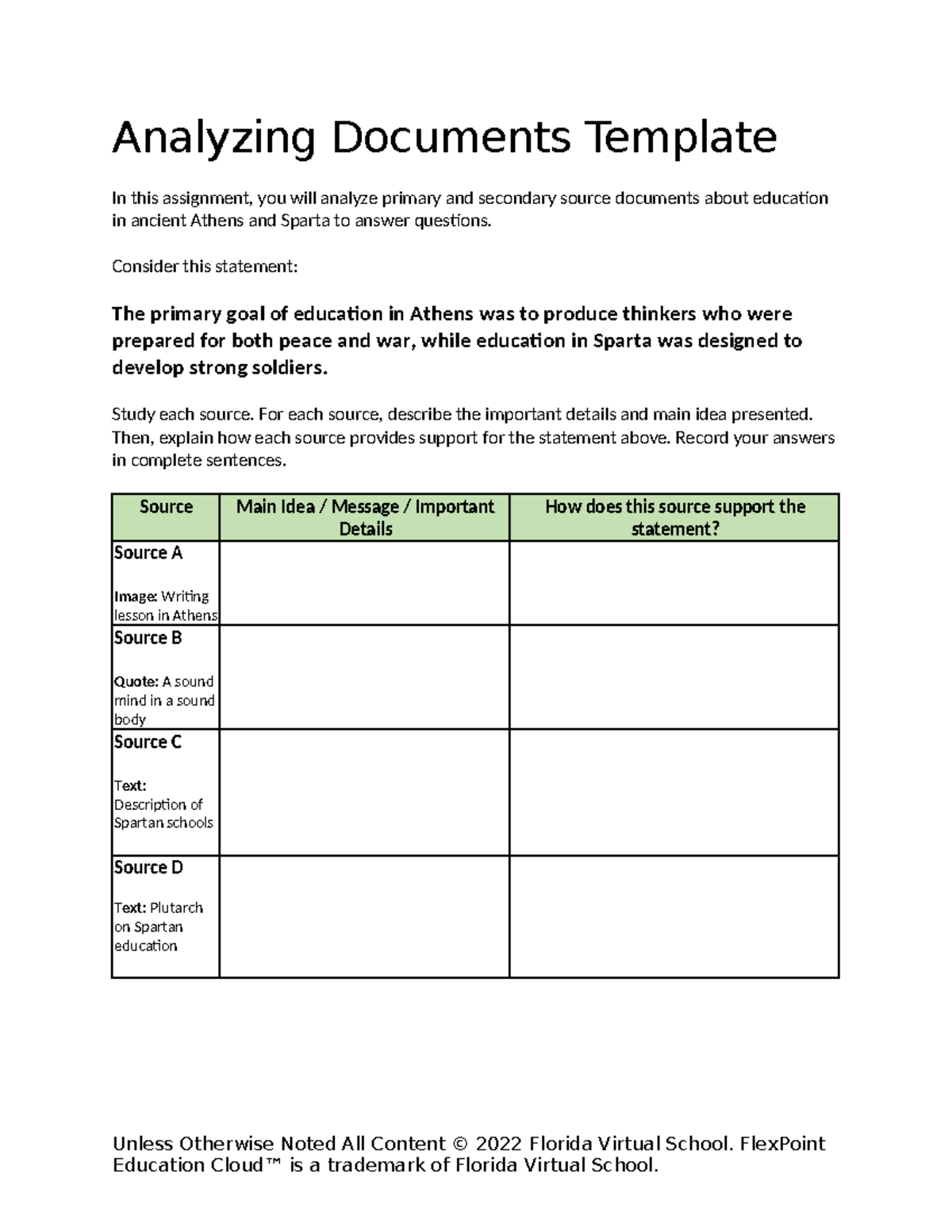 Analyzing documents template - Analyzing Documents Template In this ...