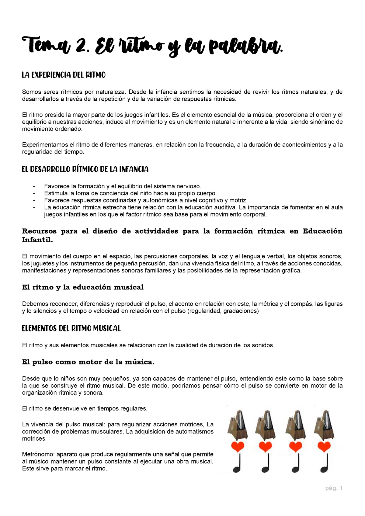 Tema 2. El Ritmo Y La Palabra. - Tema 2. El Ritmo Y La Palabra. LA ...