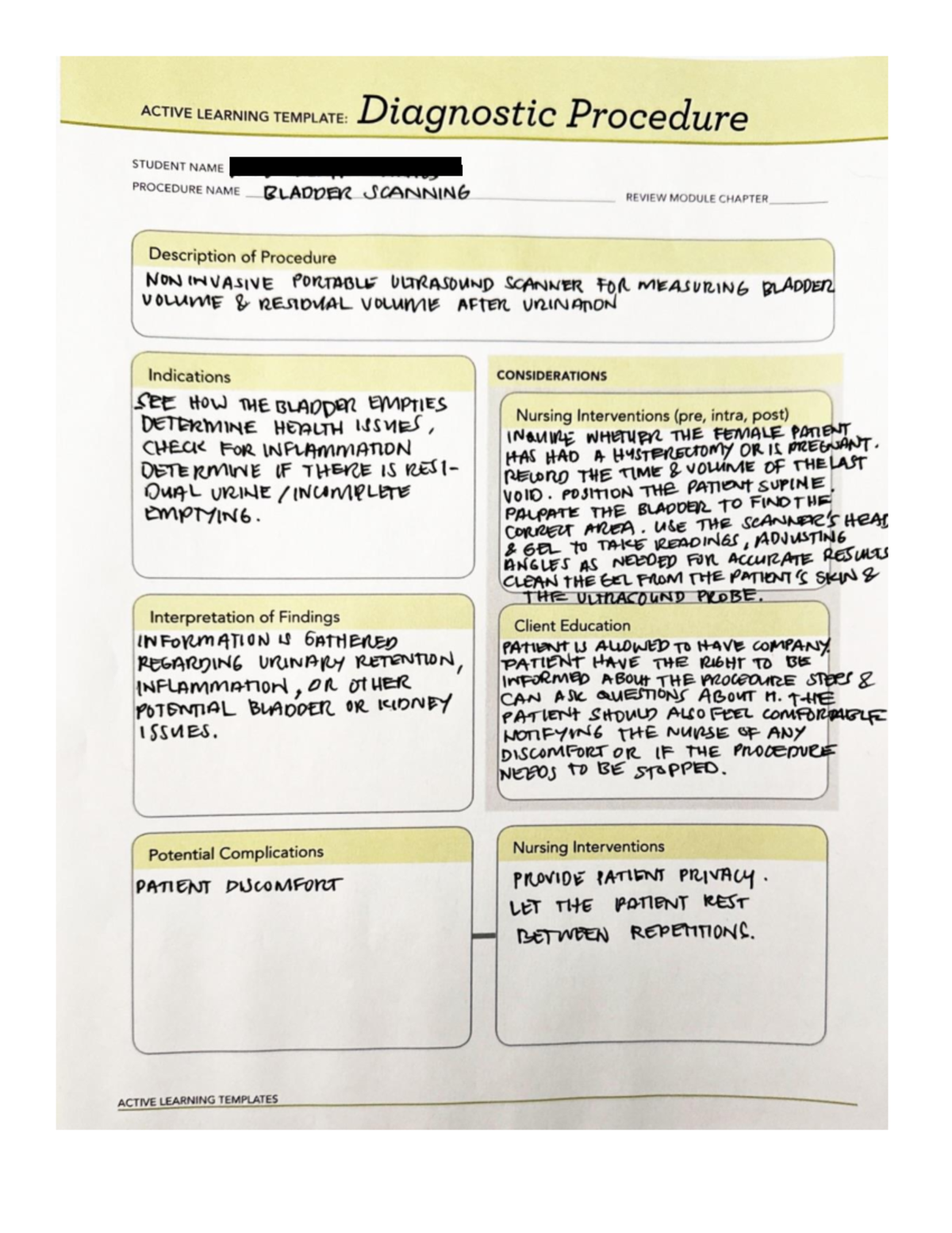Bladder Scanning - Remediation - ACTIVE LEARNING TEMPLATE: Diagnostic ...